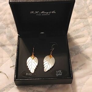 10 kt mother of pearl earrings, New
